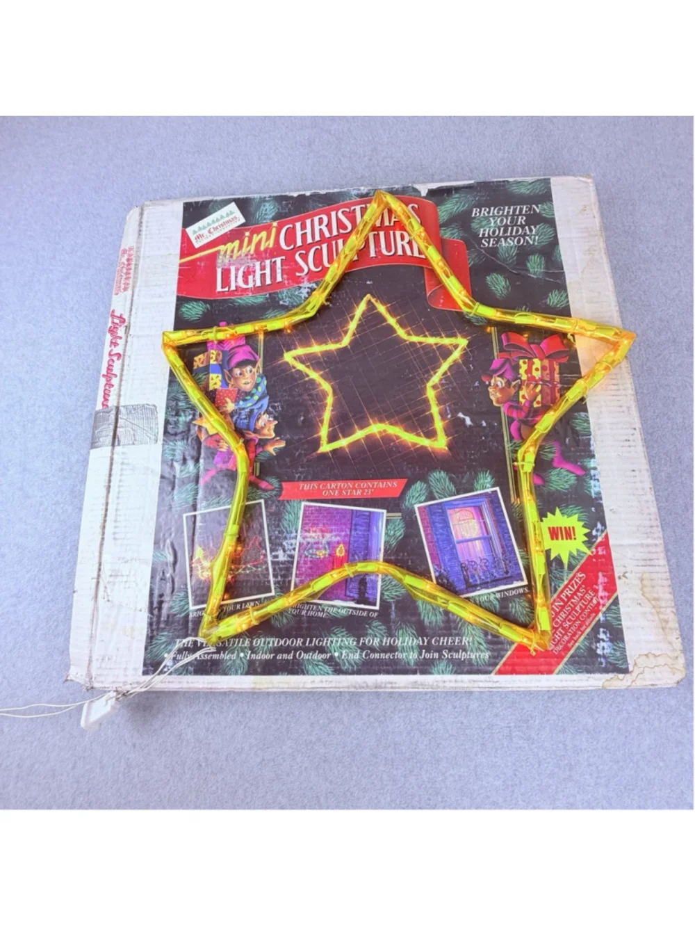 MR. CHRISTMAS 1992 Mini Light Sculpture 23” STAR Item 369 Tested WORKING Box
